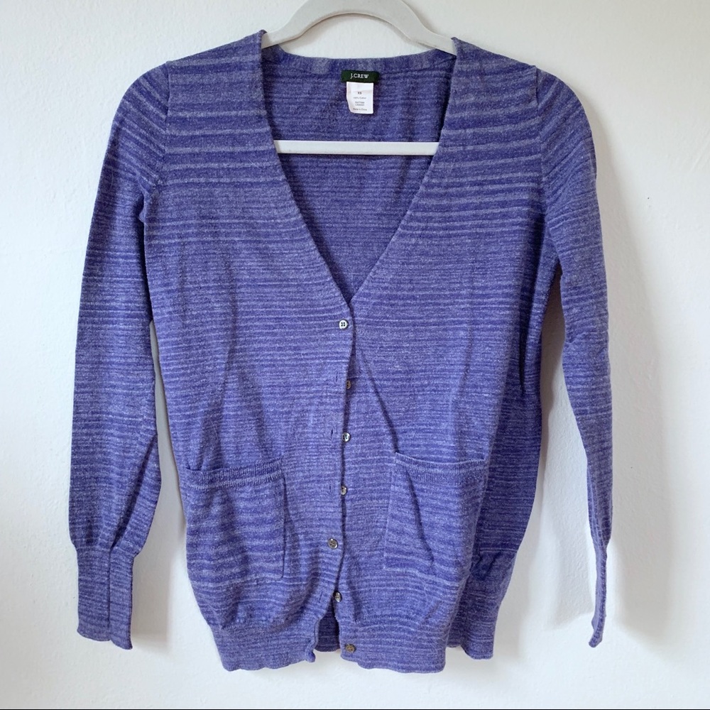 Purple J.Crew V-Neck Cardigan